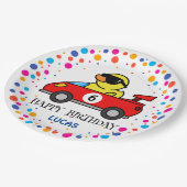Birthday DUCK Rennfahrer Roter Rennfahrer Name Kin Pappteller (Schrägansicht)