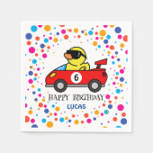 Birthday DUCK Rennfahrer Roter Rennfahrer Name Kin Serviette (Vorderseite)