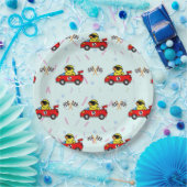 Birthday Duck Rennwagen Red Racing Junge Name Pappteller (Party)
