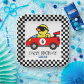 Birthday Duck Rennwagen Roter Junge Name Pappteller (Party)