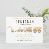 Birthday Dump Truck Party Einladung (Stehend Vorderseite)