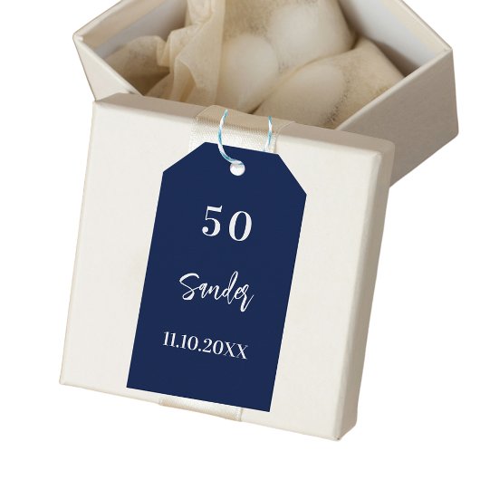 Birthday dunkelblaue Skript vielen Dank Geschenkanhänger