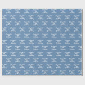 Birthday Duschblau-weiße Bezeichnung Geschenkpapier (Flach)