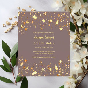 Birthday dusty maul gold stars Einladung