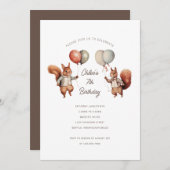 Birthday Eichhörnchen Einladungen für Mädchen (Vorne/Hinten)