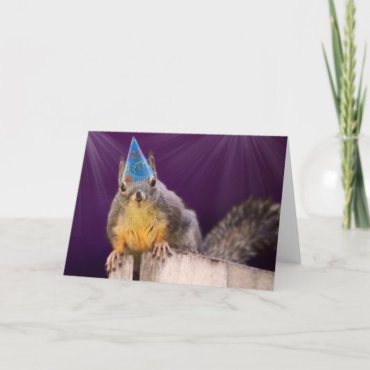 Birthday Eichhörnchen Foto Karte (Vorderseite)