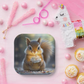 Birthday Eichhörnchen mit Cupcake Pappteller (Party)