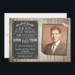Birthday Einladung Chalkboard Rustikale Erwachsene<br><div class="desc">Wir freuen uns,  Sie zu dieser besonderen Geburtstagsfeier einzuladen! Der Mann Der Mythos Die Legende Thema.</div>