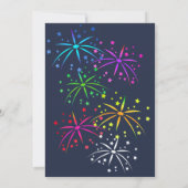 Birthday Einladung Elegant Navy Blue 40. Gold (Rückseite)