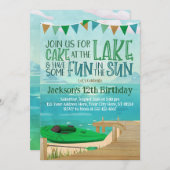 Birthday Einladung Kanu Kayak Fischen (Vorne/Hinten)