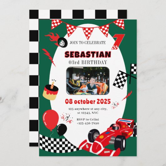 Birthday Einladung - mit Foto (Vorne/Hinten)