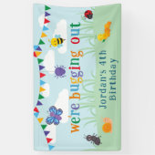 Birthday Einladung, Niedliches farbiges Bug-Party  Banner (Vertikal)