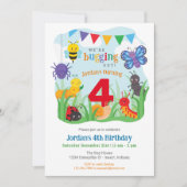 Birthday Einladung, Niedliches farbiges Bug-Party  Einladung (Vorderseite)