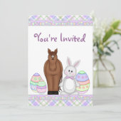 Birthday Einladung - Pferd und Ostern - Sonne - Mä (Stehend Vorderseite)
