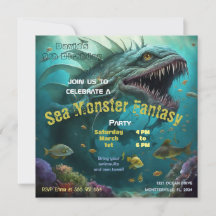 Birthday Einladung Sea Monster Fantasy