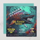 Birthday Einladung Sea Monster Fantasy (Vorne/Hinten)