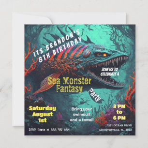 Birthday Einladung Sea Monster Fantasy