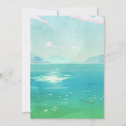 Birthday Einladung Speed Boat Lake Fishing (Rückseite)