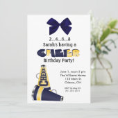 Birthday - Einladung von Blau und Gelb (Stehend Vorderseite)