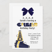 Birthday - Einladung von Blau und Gelb (Vorne/Hinten)