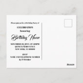 Birthday Einladung von Lace & Pearl Postkarte (Rückseite)