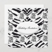 Birthday Einladung von White Tiger (Vorne/Hinten)