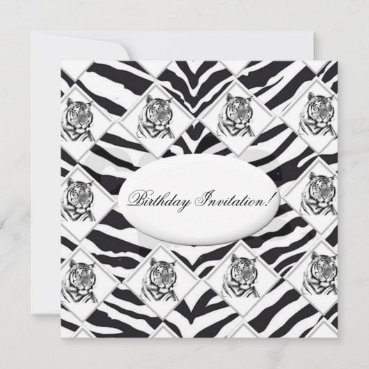 Birthday Einladung von White Tiger (Vorderseite)