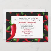 Birthday Einladungen für Männer 40. Red Hot Pepper (Vorderseite)