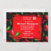 Birthday Einladungen für Männer 80. Red Hot Pepper (Vorderseite)