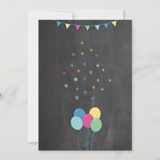 Birthday Einladungen Kid's Party Chalk Spaß (Rückseite)