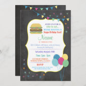 Birthday Einladungen Kid's Party Chalk Spaß (Vorne/Hinten)