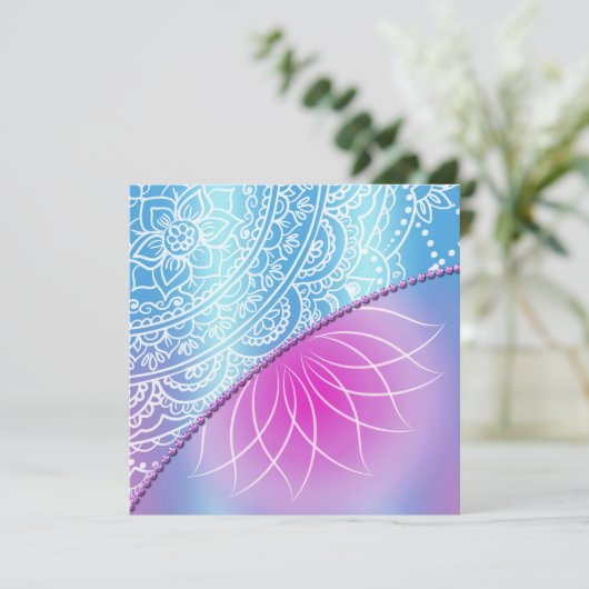 Birthday Einladungs-Flachkarte für Spitzen & Perle (Stehend Vorderseite)