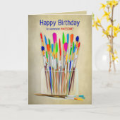 Birthday Einzigartige Künstlerbürsten für kreative Karte (Gelbe Blume)