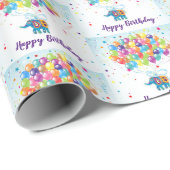 Birthday Elefant Geschenkpapier (Rolleneckpunkt)