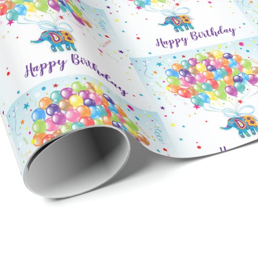 Birthday Elefant Geschenkpapier (Rolleneckpunkt)
