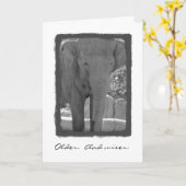 Birthday Elephant Karte (Gelbe Blume)