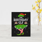 Birthday Elf Christmas Family Girls Women Elf Squa Karte (Gelbe Blume)