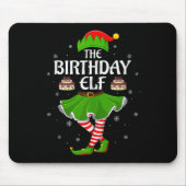 Birthday Elf Christmas Family Girls Women Elf Squa Mousepad (Vorne)