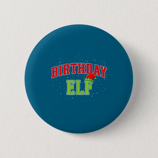 Birthday Elf Christmas Family Matching Group Xmas Button (Vorderseite)