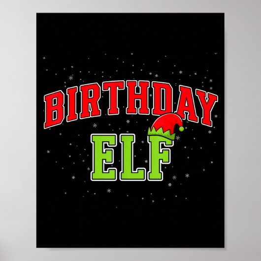 Birthday Elf Christmas Family Matching Group Xmas  Poster (Vorne)