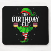 Birthday Elf Christmas Girls Women Elf Squad Xmas Mousepad (Vorne)