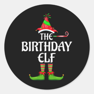 Birthday Elf Matching Family Group Weihnachts-Part Runder Aufkleber