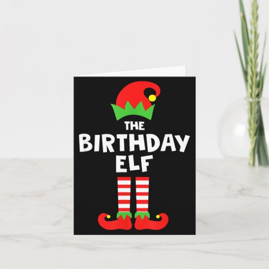 Birthday Elf Matching Group Family Holiday Christm Karte (Vorderseite)