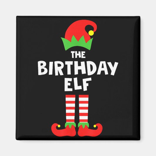 Birthday Elf Matching Group Family Holiday Christm Magnet (Vorne)