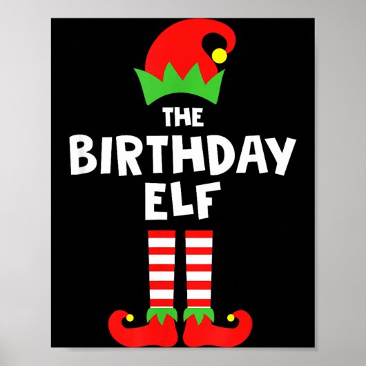 Birthday Elf Matching Group Family Holiday Christm Poster (Vorne)