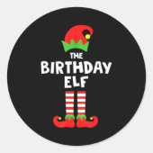 Birthday Elf Matching Group Family Holiday Christm Runder Aufkleber (Vorderseite)