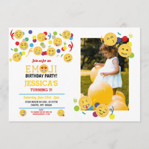 Birthday Emoji Children's Birthday Fun Happy Foto Einladung