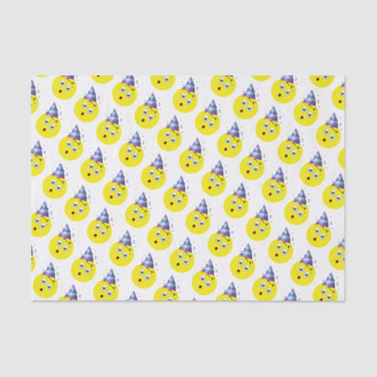 Birthday Emoji Pattern Seidenpapier (Vorderseite)
