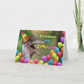 Birthday Emuzing Emu Party Balloons Karte (Vorderseite)