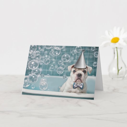 Birthday English Bulldog Niedlich und lustig in Ba Karte (Kleine Pflanze)